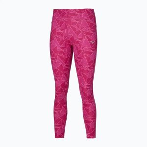 Legginsy do biegania damskie Mizuno 7/8 Printed. Czerwone legginsy Mizuno, bez wzorów, z elastanu. Za 98,99 zł.