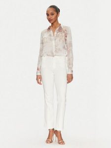 Guess Jeansy W5GA15 D5N71 Beżowy Skinny Fit. Brązowe jeansy Guess, z aplikacjami, z bawełny. Za 289,99 zł.