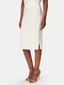 Rinascimento Spódnica ołówkowa CFC0127985003 Biały Slim Fit. Białe spódnice Rinascimento, m, bez wzorów, z syntetyku. Za 379,99 zł.