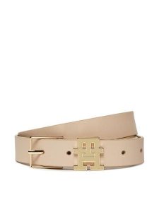 Tommy Hilfiger Pasek Damski Th Monogram 2.5 AW0AW15763 Biały. Białe paski TOMMY HILFIGER, bez wzorów, ze skóry. Za 269,99 zł.