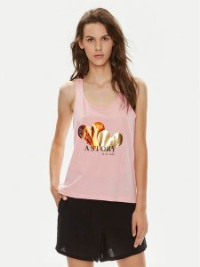 ONLY Top Henny 15327669 Różowy Regular Fit. Czerwone topy ONLY, xl, bez wzorów, z bawełny, bez kołnierzyka, bez ramiączek. Za 79,99 zł.