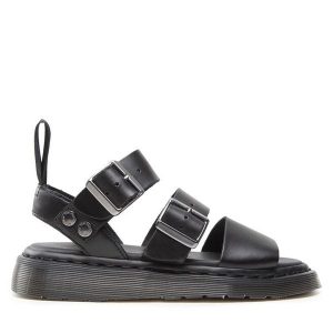 Sandały Dr. Martens. Czarne sandały Dr. Martens, bez wzorów, bez obcasa, na płaskiej podeszwie, bez zapięcia. Za 399,99 zł.