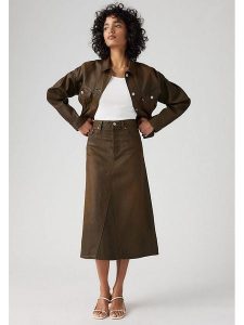 Levi's Spódnica w kolorze brązowym rozmiar: W31. Brązowe spódnice Levi's®, na co dzień, s, z aplikacjami, ze skóry, klasyczne, maxi. Za 221,88 zł.