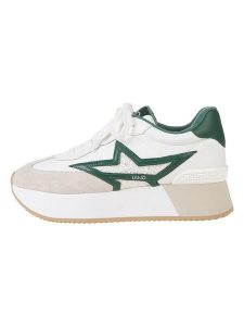 Liu Jo Skórzane sneakersy "Dreamy" w kolorze biało-zielonym rozmiar: 39. Białe trampki Liu Jo, bez wzorów, bez zapięcia. Za 294,28 zł.