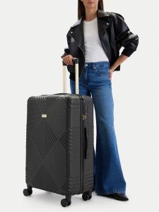 Nine West Walizka duża CEO-NW-L-001-09 BLACK Czarny. Czarne walizki Nine West, bez wzorów, z tworzywa sztucznego, duże. Za 399,99 zł.