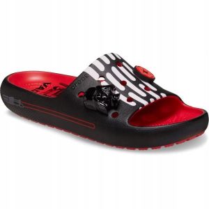 Klapki Dla Dorosłych Crocs Classic Darth Vader Slide. Czarne klapki Crocs, bez wzorów, z materiału, bez obcasa. Za 167,99 zł.