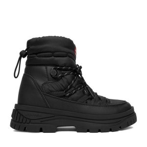 Śniegowce Hunter. Czarne buty zimowe Hunter, bez obcasa, bez zapięcia. Za 359,99 zł.