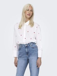 ONLY Koszula w kolorze białym rozmiar: XL. Białe koszule ONLY, xl, bez wzorów, z bawełny, bez kołnierzyka, bez ramiączek. Za 144,92 zł.