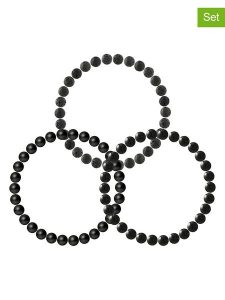Pearline Bransoletki (3 szt.) z kamieniami szlachetnymi rozmiar: onesize. Czarne bransoletki Pearline, z agatem. Za 130,99 zł.