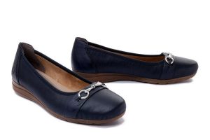 RIEKER L9360-14 blue, baleriny damskie. Niebieskie balerinki Rieker, bez wzorów, bez obcasa, bez zapięcia. Za 319,90 zł.