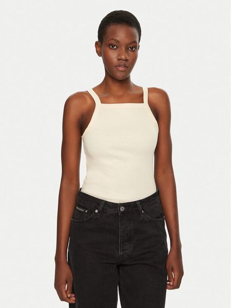 IVY OAK Top Klara Rose IO1100X2362 Beżowy Slim Fit. Brązowe topy IVY & OAK, xl, bez wzorów, z bawełny, bez kołnierzyka, bez ramiączek. Za 169,99 zł.