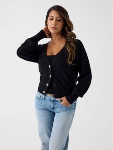 Guess Sweter 183081 Czarny Classic Fit. Czarne swetry klasyczne Guess, l, bez kołnierzyka. Za 434,99 zł.