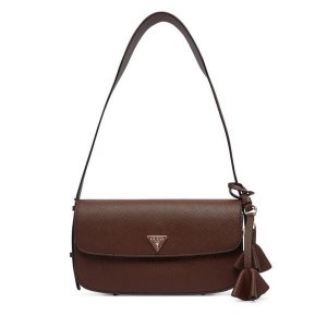 Torebka Guess. Brązowe torebki klasyczne Guess, z aplikacjami, bez dodatków. Za 544,99 zł.