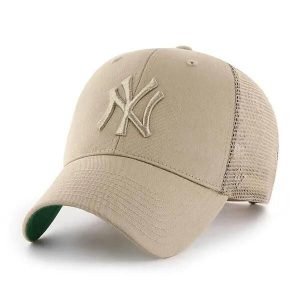 New York Yankees Branson Czapka baseballowa - Regulowana - Khaki - Dla dorosłych. Zielone czapki 47 Brand, bez wzorów, z bawełny. Za 99,99 zł.