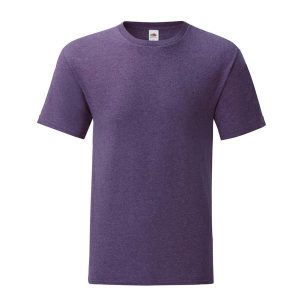 Koszulka Unisex Dla Dorosłych Iconic Heather. Fioletowe bluzki FRUIT OF THE LOOM, xl, bez wzorów, sportowe, bez kołnierzyka, bez ramiączek. Za 33,99 zł.