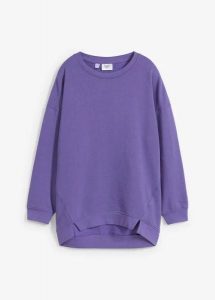 Bluza oversize z mieszanki bawełny. Czerwone bluzy bonprix, bez wzorów, z bawełny, bez kaptura. Za 77,99 zł.