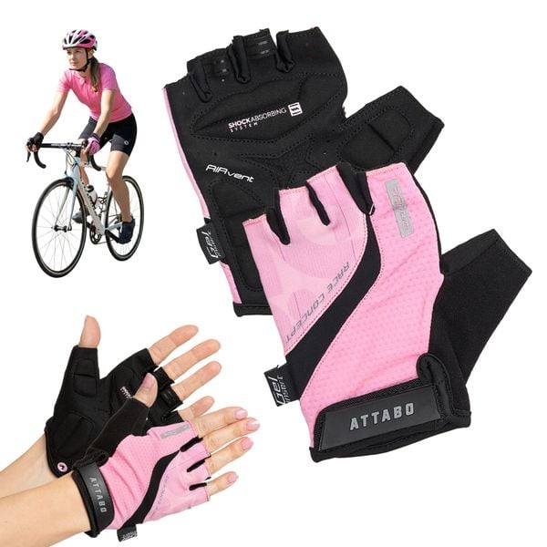 Rękawiczki rowerowe damskie ATTABO Kinu Pro WMNS. Czerwone rękawiczki ATTABO, bez wzorów. W wyprzedaży za 53,99 zł.