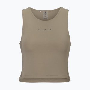 Top treningowy SCOTT Endurance Crop. Brązowe topy Scott, m, bez wzorów, z elastanu, sportowe, bez kołnierzyka, bez ramiączek. Za 189,99 zł.