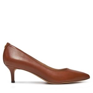 Czółenka LAUREN RALPH LAUREN. Brązowe czółenka Lauren Ralph Lauren, bez wzorów, bez obcasa, bez zapięcia. Za 519,99 zł.