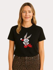 WOOOP Koszulka "Looney Tunes Bugs Bunny" w kolorze czarnym rozmiar: M. Czarne bluzki Wooop, m, bez wzorów, z bawełny, bez kołnierzyka, bez ramiączek. Za 56,99 zł.