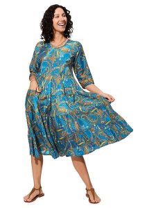 Aller Simplement Sukienka w kolorze niebieskim rozmiar: 38/40. Niebieskie sukienki Aller Simplement, na co dzień, bez wzorów, klasyczne, bez kołnierzyka, bez ramiączek, midi, proste. Za 65,99 zł.