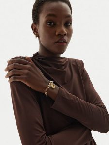 Guess Bransoletka JUBB0459 9JW Złoty. Żółte bransoletki Guess, metalowe. Za 249,00 zł.