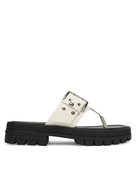 Tommy Jeans Japonki Tjw Buckle Sandal EN0EN02948 Biały. Białe klapki Tommy Jeans, bez wzorów, z jeansu, bez obcasa. Za 359,99 zł.