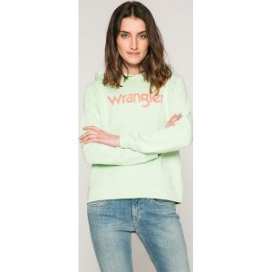 Wrangler - Bluza. Szare bluzy marki Wrangler, z nadrukiem, z bawełny. W wyprzedaży za 169,90 zł.