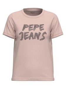 Pepe Jeans Koszulka w kolorze beżowym rozmiar: S. Brązowe bluzki Pepe Jeans, s, bez wzorów, z bawełny, bez kołnierzyka, bez ramiączek. Za 96,60 zł.