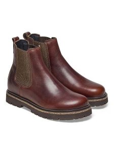 Birkenstock Skórzane sztyblety "Highwood" w kolorze brązowym rozmiar: 38. Brązowe botki Birkenstock, bez wzorów, bez obcasa, bez zapięcia. Za 590,20 zł.