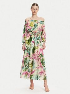 Guess Sukienka letnia W5GT16 WH9Z2 Kolorowy Regular Fit. Kombinezony Guess, na lato, s, z aplikacjami, z syntetyku, bez kołnierzyka, bez ramiączek. Za 399,99 zł.