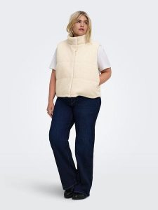 ONLY Carmakoma Kamizelka w kolorze kremowym rozmiar: XL-54. Brązowe kamizelki Only Carmakoma, xl, bez wzorów, bez kołnierzyka, bez ramiączek, bez kaptura. Za 115,95 zł.
