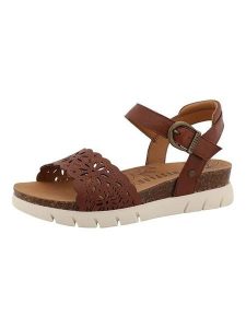 MUSTANG SHOES Sandały "Hendrike" w kolorze brązowym rozmiar: 37. Brązowe sandały MUSTANG SHOES, bez wzorów, z otwartym noskiem, bez obcasa, bez zapięcia. Za 158,10 zł.