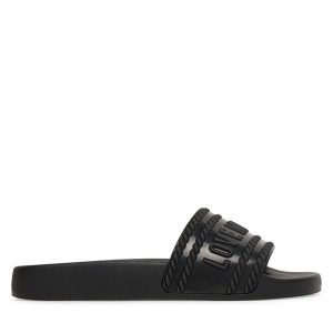 Klapki LOVE MOSCHINO. Czarne klapki LOVE MOSCHINO, bez wzorów, bez obcasa. Za 447,99 zł.