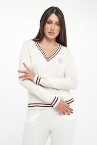 Sweter damski z logo LIU JO. Swetry klasyczne Liu Jo, xs, bez kołnierzyka. Za 429,00 zł.
