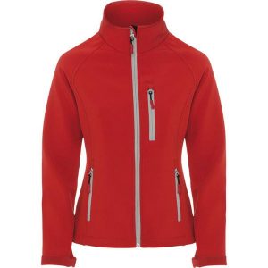 Kurtka Damska Antartida Soft Shell. Czerwone kurtki ROLY, s, bez wzorów, bez kaptura. Za 122,99 zł.