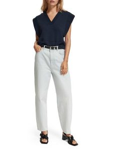 Scotch & Soda Top w kolorze granatowym rozmiar: S. Niebieskie topy Scotch & Soda, s, bez wzorów, bez kołnierzyka, bez ramiączek. Za 144,92 zł.