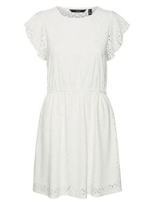 Vero Moda Sukienka w kolorze białym rozmiar: M. Białe sukienki Vero Moda, m, bez wzorów, bez kołnierzyka, bez ramiączek, mini. Za 129,45 zł.