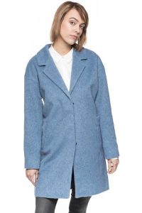 DAMSKI PŁASZCZ TOM TAILOR COAT EGG SHAPE. Niebieskie płaszcze Tom Tailor, l, bez wzorów, bez kaptura. W wyprzedaży za 79,99 zł.