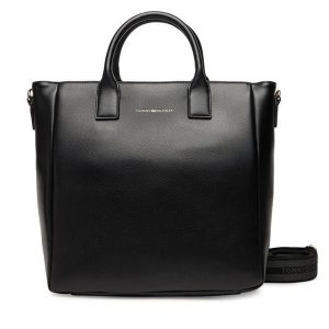 Torebka Tommy Hilfiger. Czarne shopper bag TOMMY HILFIGER, bez wzorów, bez dodatków. Za 449,99 zł.