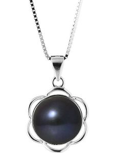 Pearl Addict Srebrny naszyjnik z zawieszką - dł. 42 cm rozmiar: onesize. Czarne naszyjniki Pearl Addict, z perłą, srebrne. Za 173,99 zł.