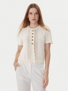 TWINSET Bluzka 252TP3203 Beżowy Regular Fit. Brązowe bluzki Twinset, m, bez wzorów, z syntetyku, bez kołnierzyka, bez ramiączek. Za 399,99 zł.