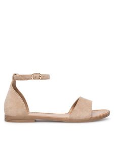 Clara Barson Sandały BRIA WS5296-32 Złoty. Żółte sandały Clara Barson, bez wzorów, z materiału, bez obcasa, na płaskiej podeszwie, bez zapięcia. Za 79,99 zł.