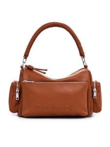 Desigual Torebka 25SAXPAJ Brązowy. Brązowe torebki klasyczne Desigual, bez wzorów, ze skóry, bez dodatków. Za 359,99 zł.