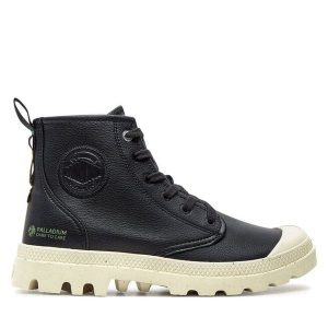 Trapery Palladium. Czarne buty zimowe Palladium, bez obcasa, bez zapięcia. Za 305,99 zł.