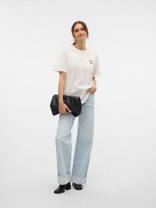 Vero Moda Koszulka w kolorze białym rozmiar: XS. Białe bluzki Vero Moda, xs, bez wzorów, z bawełny, bez kołnierzyka, bez ramiączek. Za 41,69 zł.