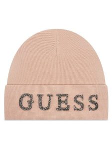 Guess Czapka AW5398 POL01 Różowy. Czerwone czapki Guess, z aplikacjami, z wiskozy. Za 129,99 zł.