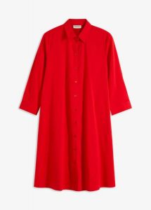 Szmizjerka z mocnej popeliny. Zielone sukienki bonprix, bez wzorów, eleganckie, bez kołnierzyka, bez ramiączek, szmizjerki. Za 124,99 zł.