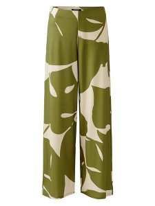 Miss Lagotte Spodnie w kolorze oliwkowo-kremowym rozmiar: 40. Zielone spodnie z wysokim stanem Miss Lagotte, bez wzorów, z materiału, z podwyższonym stanem. Za 121,45 zł.