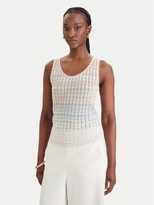 Guess Sweter W6GR08 Z0589 Beżowy Regular Fit. Brązowe swetry klasyczne Guess, s, z wiskozy, bez kołnierzyka. Za 329,99 zł.